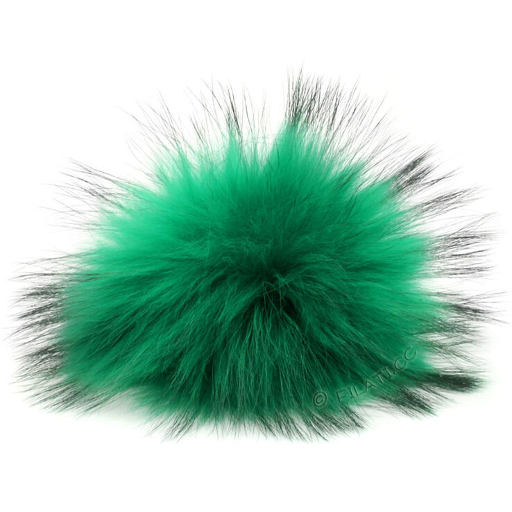 Lana Grossa Pompon od krzna Finnraccoon | 108-smaragd/crna