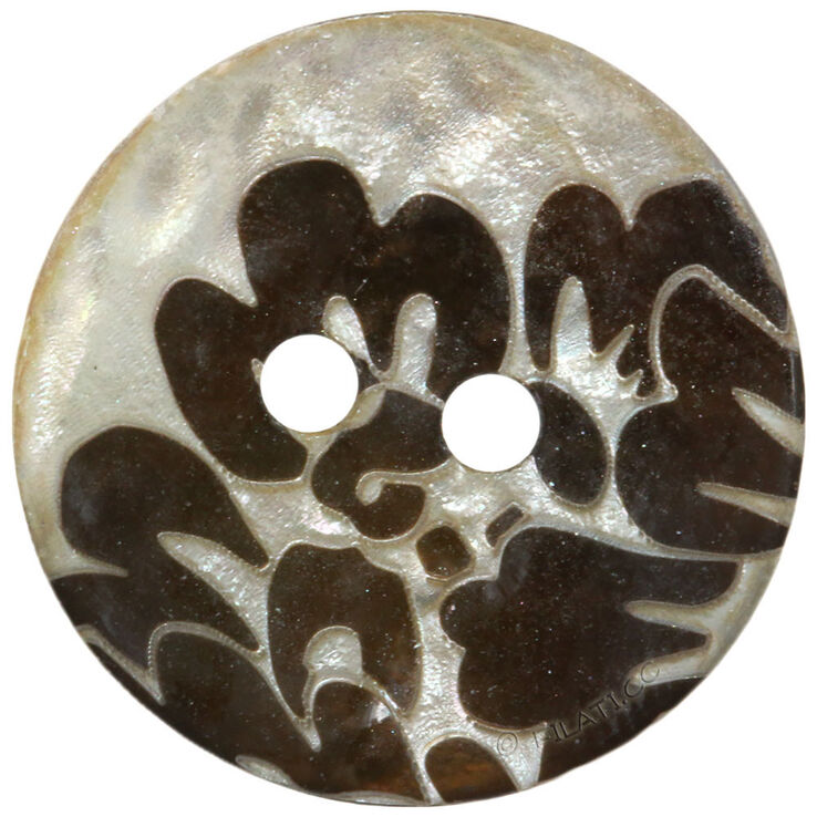 Lana Grossa UNION KNOPF 452665/18mm | 20-srebro/ smeđ