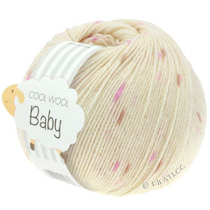 Lana Grossa COOL WOOL Baby Uni/Print 50g | 353-ecru/jorgovan/roze/tamno smeđa