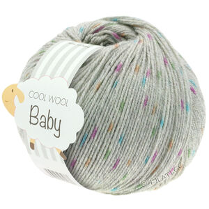 Lana Grossa COOL WOOL Baby Uni/Print 50g | 358-svijetlo siva/narančasta/zelen/Zyklam