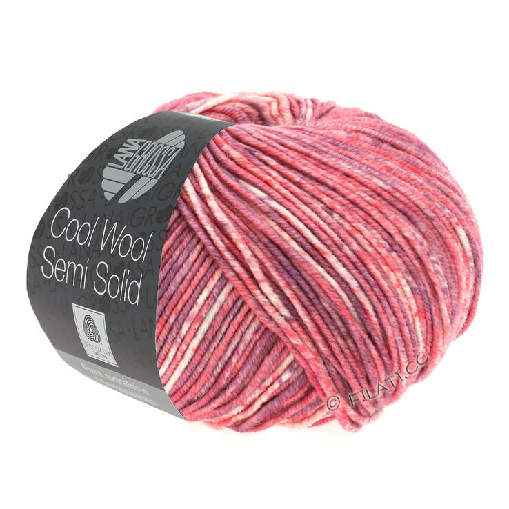 Lana Grossa COOL WOOL Semi Solid | 6502-losos/starinksi ljubičasta/ecru prosarana