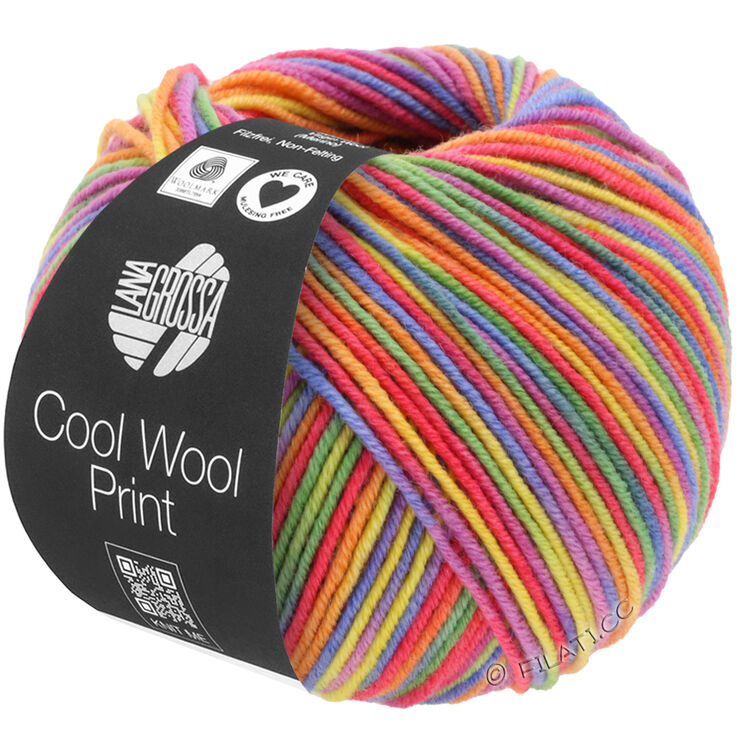 Lana Grossa COOL WOOL Print | 703-ljubičasta/zelen/malina/narančasta/žuto/plavo