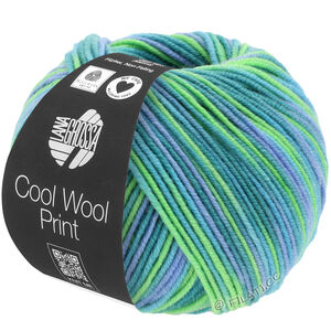 Lana Grossa COOL WOOL  Print | 757-tirkiz/petrol/nebesko plavetnilo/svijetlo zelena