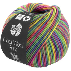 Lana Grossa COOL WOOL  Print | 833-senf žuta/žad/fuksija/petrol/bobica/maslinovo