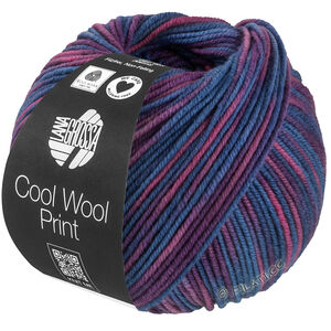 Lana Grossa COOL WOOL  Print | 837-Golubovi plavi/šljiva/crvena ljubičasta