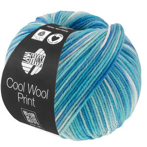Lana Grossa COOL WOOL  Print | 844-tirkiz/svjetloplav/plavetnilo/ecru