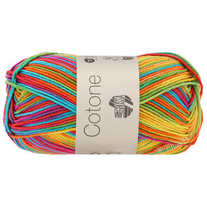 Lana Grossa COTONE  Print/Spray/Mouliné | 306-žuto/narančasta/tirkiz/zelen/koral/ljubičasta