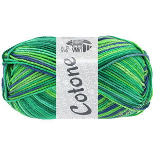 Lana Grossa COTONE  Print/Spray/Mouliné | 311-smaragd/svijetlo zelena/petrol/royal