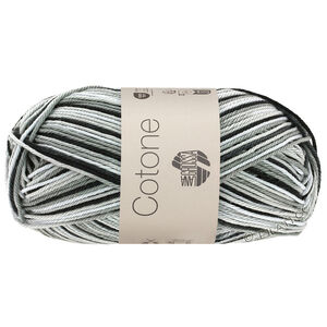 Lana Grossa COTONE  Print/Spray/Mouliné | 317-bijela/srebrna siva/tamno siva/crna