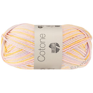 Lana Grossa COTONE  Print/Spray/Mouliné | 357-svijetlo žuta/Nježno ljubičasta/rose/ecru