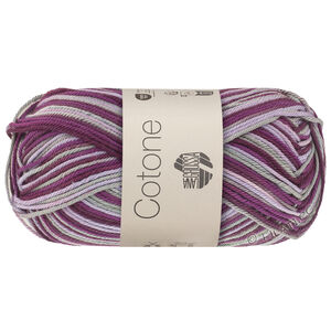 Lana Grossa COTONE  Print/Spray/Mouliné | 368-ljubičasta/Orhideja ljubičasta/jorgovan/siva