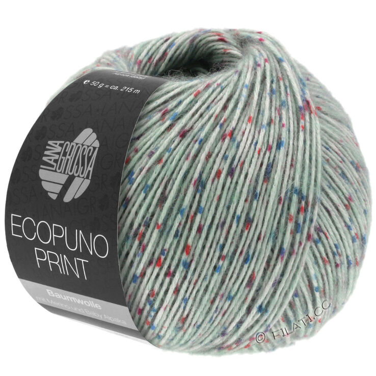 Lana Grossa ECOPUNO Print | 101-siva zelena raznobojan