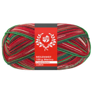 Lana Grossa MEILENWEIT 100g Merino Christmas Lurex | 6809-svijetlo zelena/tamno smeđa/narančasta/bijela/tamno crvena/tamnozelena