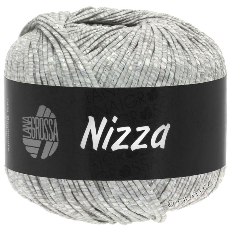 Lana Grossa NIZZA | 01-bijela/svijetlo siva/srebro