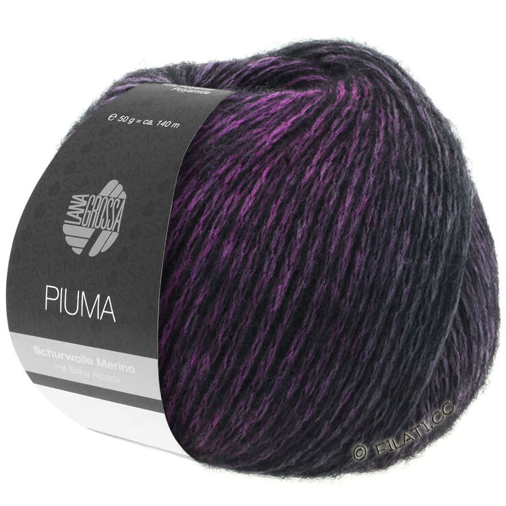 Lana Grossa PIUMA | 01-ljubičasta/pastelno ružičasta/crna