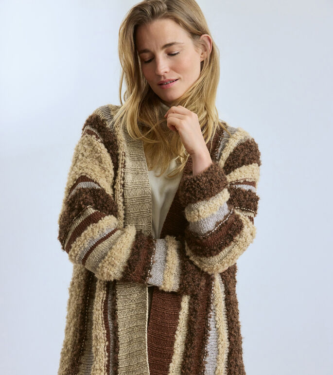 Lana Grossa QUER GESTRICKTER CARDIGAN Orsetto Mouliné, Orsetto & Baco Bamboo