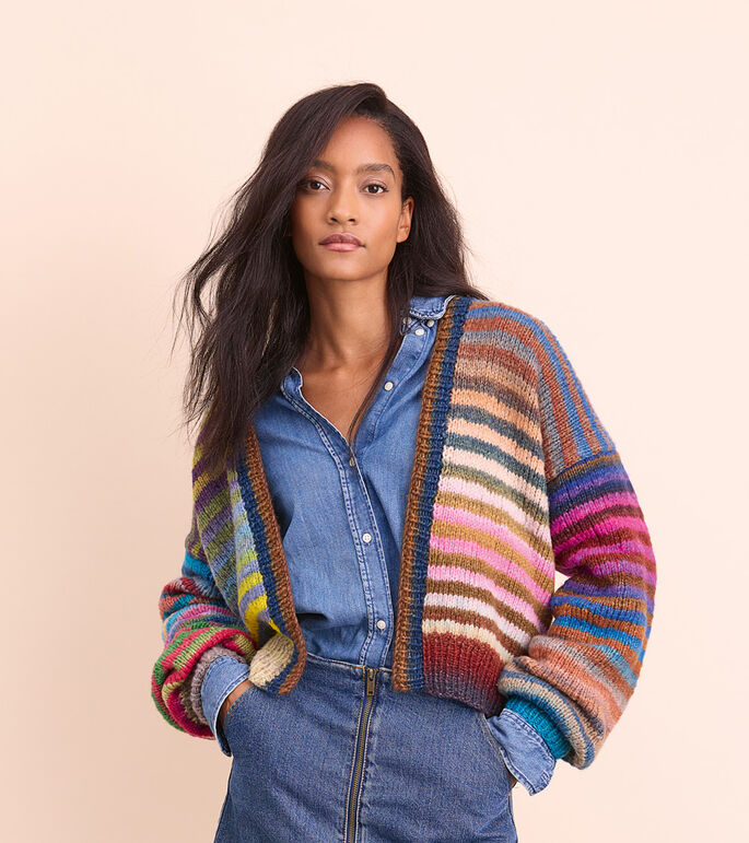 Lana Grossa STREIFENCARDIGAN Candy