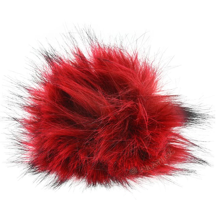 Pompon od umjetnog krzna Color | 101-crveno/crna