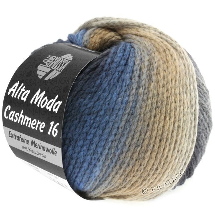 Lana Grossa ALTA MODA CASHMERE 16 Degradé | 101-farmerke/svijetlo siva/tamno siva/bež