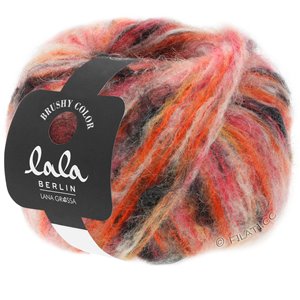 Lana Grossa BRUSHY Uni/Print (lala BERLIN) | 101-roze/narančasta/koral/Crno vino/crna smeđa