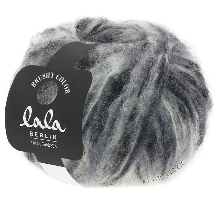 Lana Grossa BRUSHY Uni/Print (lala BERLIN) | 106-ecru/svijetlo siva/ srednje siva/tamno siva/crna
