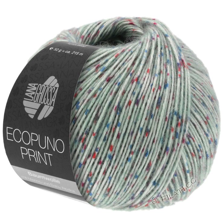 Lana Grossa ECOPUNO Print | 101-siva zelena raznobojan