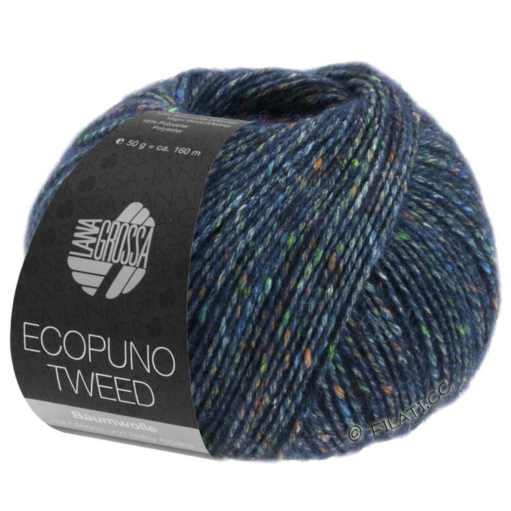 Lana Grossa ECOPUNO Tweed | 301-tamno plava prosarana