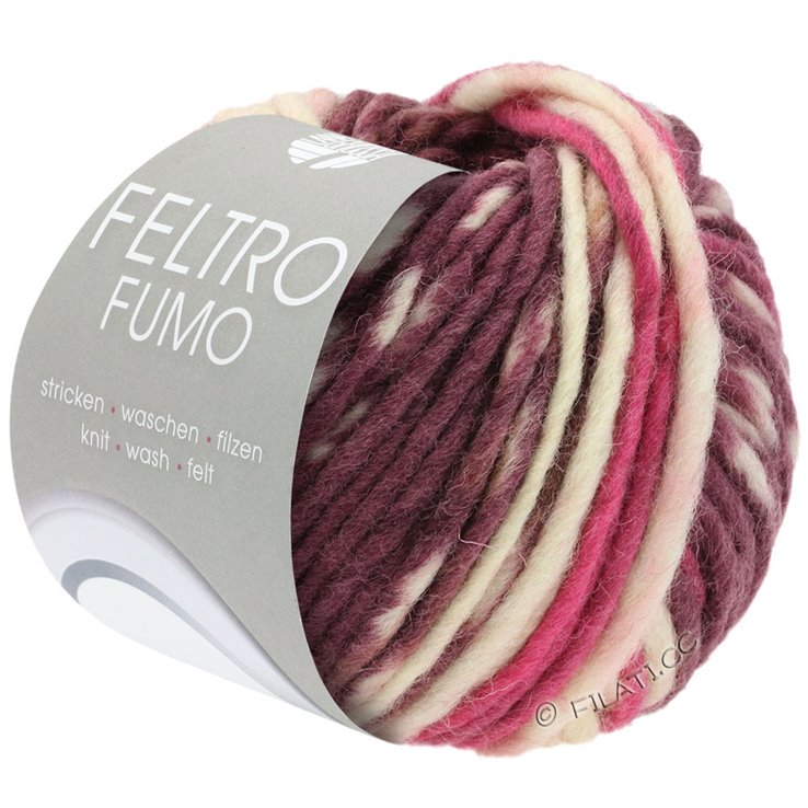 Lana Grossa FELTRO Fumo | 651-starinksi ljubičasta/roze/ecru/bobica/sivo smeđa