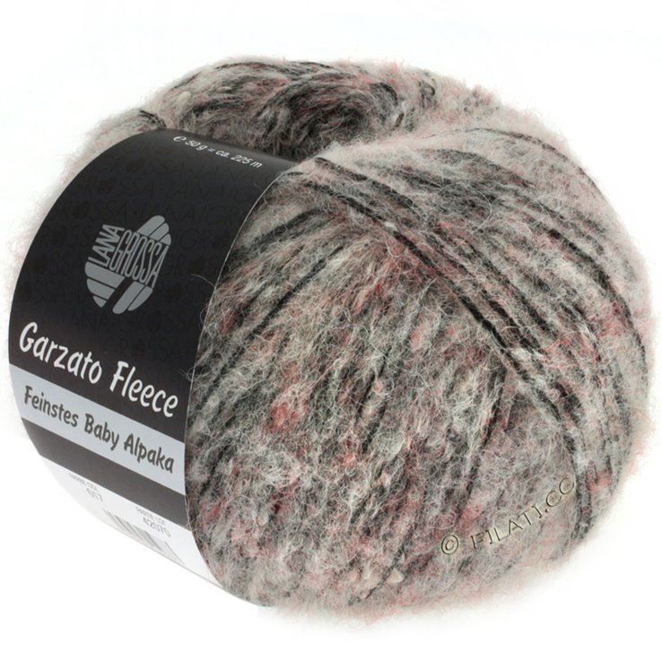 Lana Grossa GARZATO Fleece Uni/Print/Dégradé | 017-rose/crna