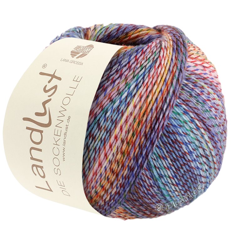 Lana Grossa LANDLUST DIE SOCKENWOLLE PRINT | 213-ljubičasta/žuto/roze/tirkiz/zelen/crveno/tamno plava prosarana