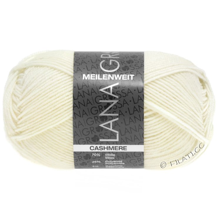 Lana Grossa MEILENWEIT 50g Cashmere | 01-bijela