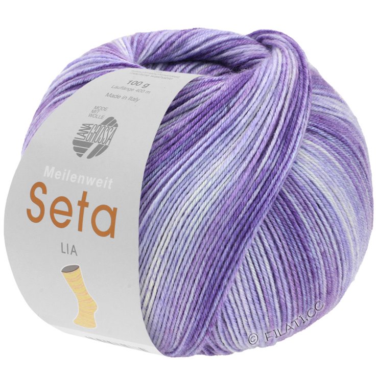 Lana Grossa MEILENWEIT 100g Seta Lia | 3581-Nježno ljubičasta/jorgovan/ plava ljubičasta
