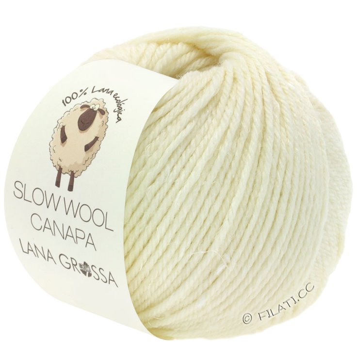 Lana Grossa SLOW WOOL CANAPA | 01-ecru