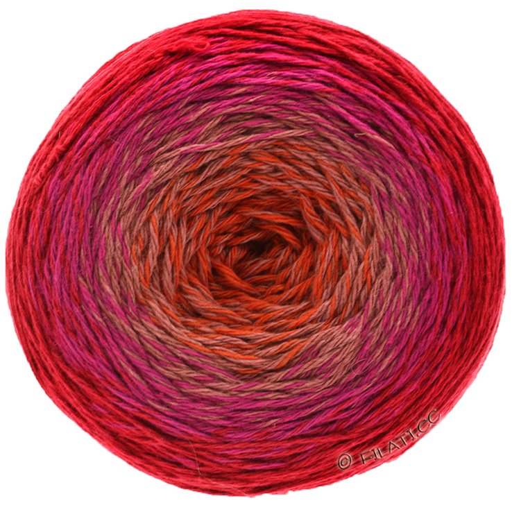 Lana Grossa TWISTED MERINO Cotton | 501-koral/bež/Zyklam/Crno vino