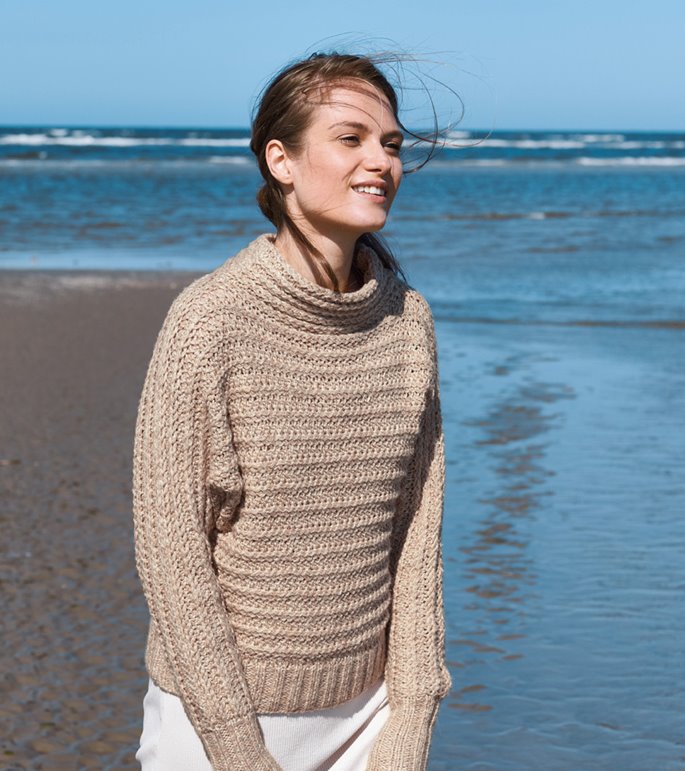 Lana Grossa KIMONOPULLI IM STRUKTURMUSTER Benessere