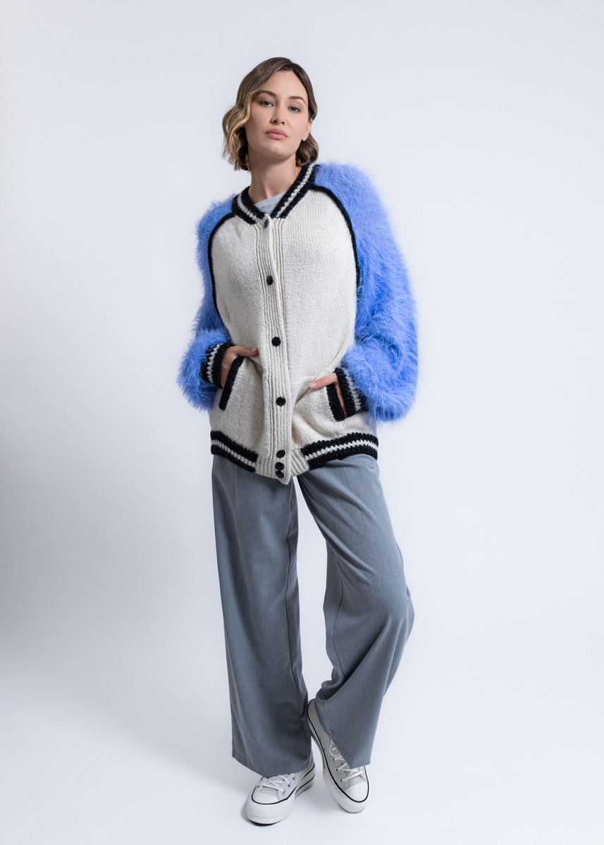 Lana Grossa COLLEGEJACKE Natural Lama Chunky, Brillino & Basta