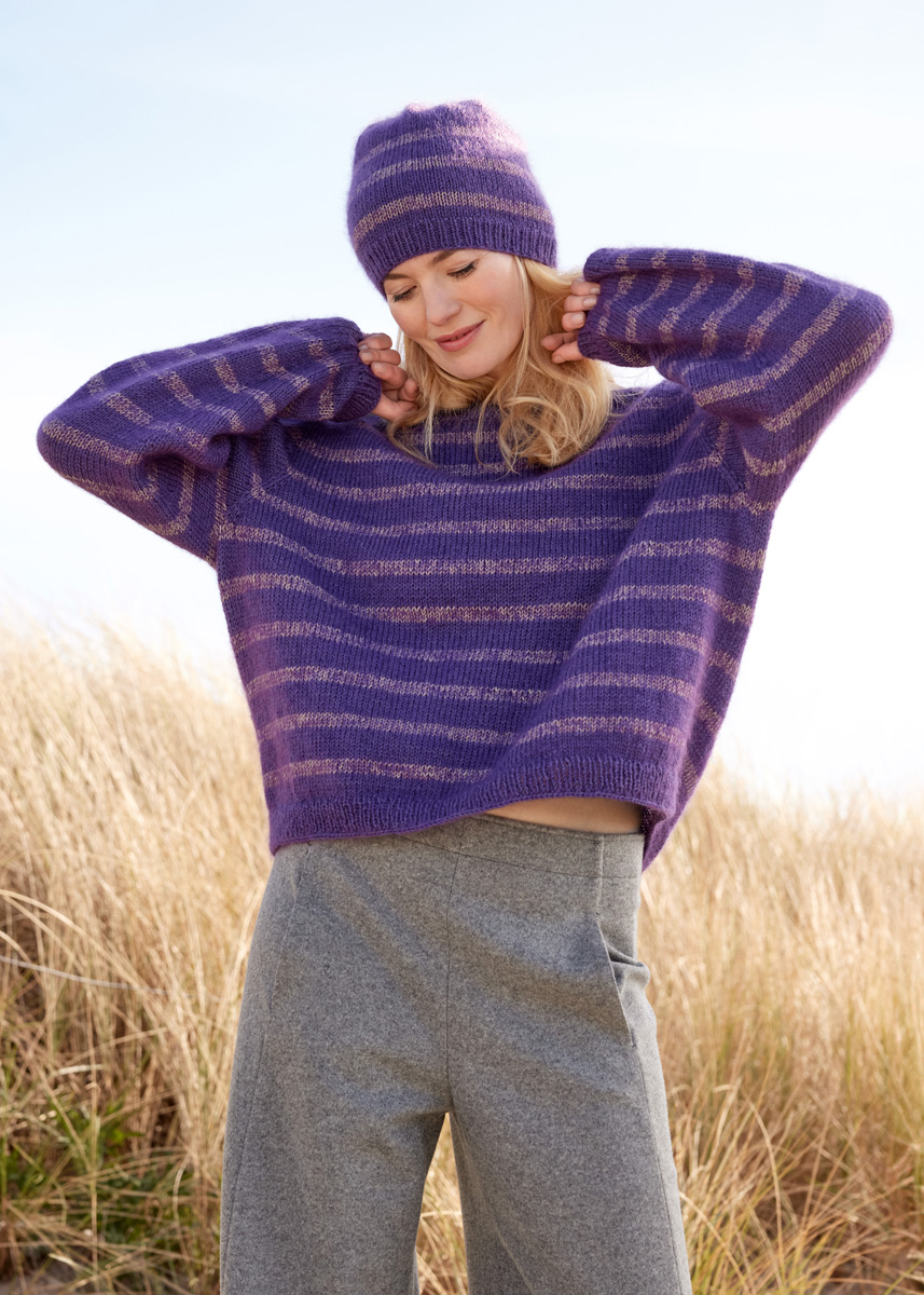 Lana Grossa TOP DOWN STREIFENPULLOVER Merino Superiore & Silkhair