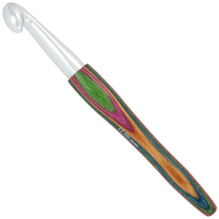 Lana Grossa Heklica / Kukica za vunu aluminijum sa drvenom drškom boje drvo-dizajn 12,0