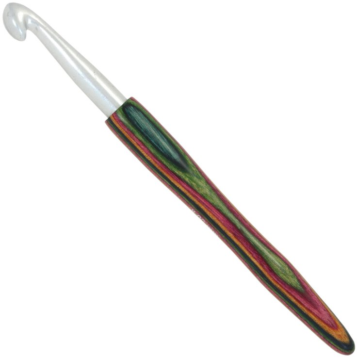 Lana Grossa Heklica / Kukica za vunu aluminijum sa drvenom drškom boje drvo-dizajn89,0