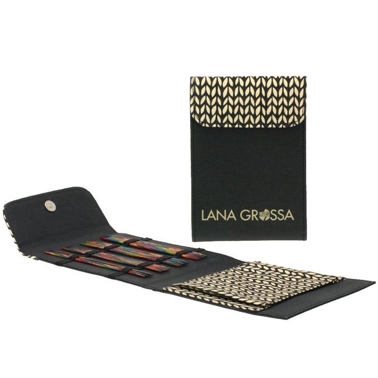 Lana Grossa Dvostruke šiljaste igle set dizajn-drvo boja 15cm (crna)