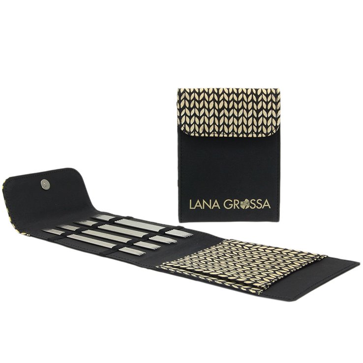 Lana Grossa Dvostruke šiljaste igle set dizajn-drvo boja 15cm (crna)