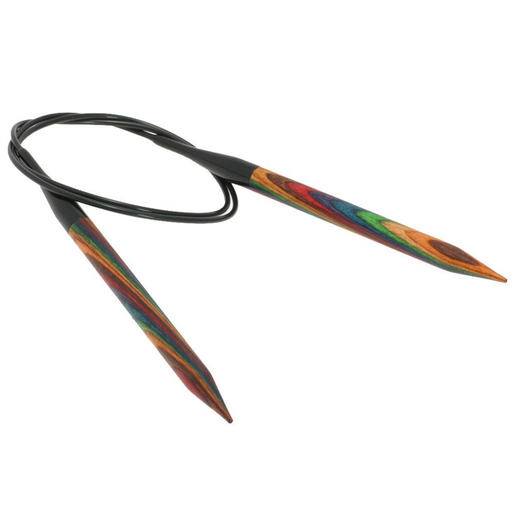 Lana Grossa Rundstricknadel Design-Holz Multicolor St. 9,0/80cm
